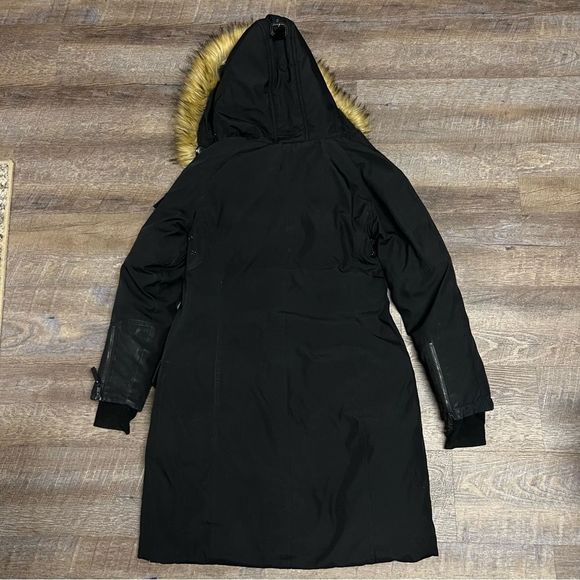 S13 New York Alpine Coat Womens Small Black Duck Down faux fur hood winter coat - Picture 14 of 16